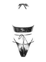 Load image into Gallery viewer, Greek Goddess Silver Wrap Around Bikini
