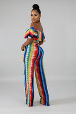 Load image into Gallery viewer, Striped Tie Dye Jumpsuit
