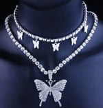Load image into Gallery viewer, Fly Butterfly Rhinestone Necklace Set
